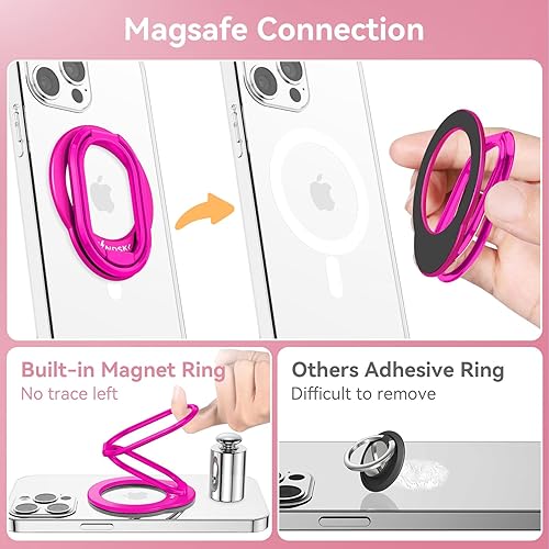 Miniatura 5 de Mindsky Soporte magnético de anillo para iPhone 14, 13, 12, accesorios Magsafe