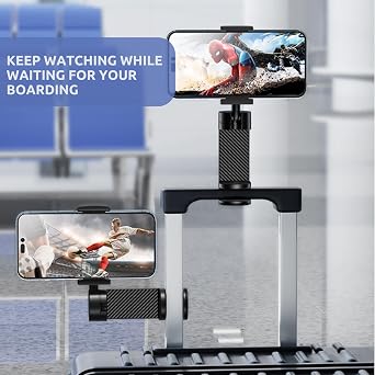 2 PACK Airplane Phone Holder Travel Essentials Accessories Universal Hands Free Cell Phone Stand Mount for Air Plane Table Seat Desk, Cruise, Car & Flight Mini Size for Vacation, iPhone, Samsung