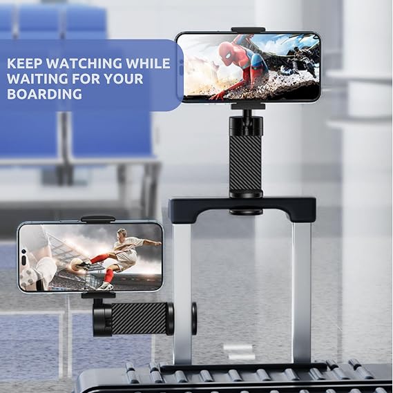 2 PACK Airplane Phone Holder Travel Essentials Accessories Universal Hands Free Cell Phone Stand Mount for Air Plane Table Seat Desk, Cruise, Car & Flight Mini Size for Vacation, iPhone, Samsung