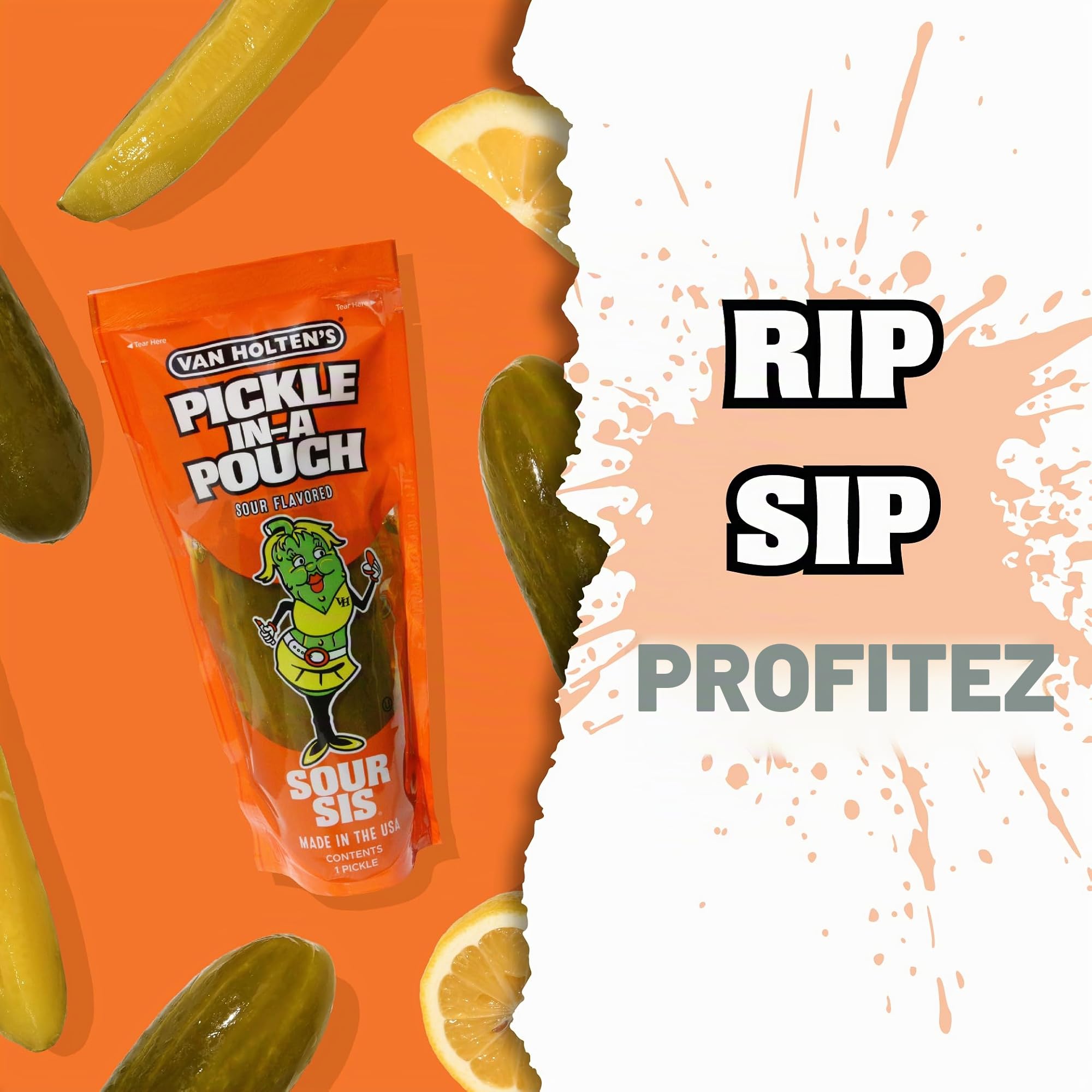 Van Holten's Pickles - Sour Sis Pickle-In-A-Pouch - Lot de 6