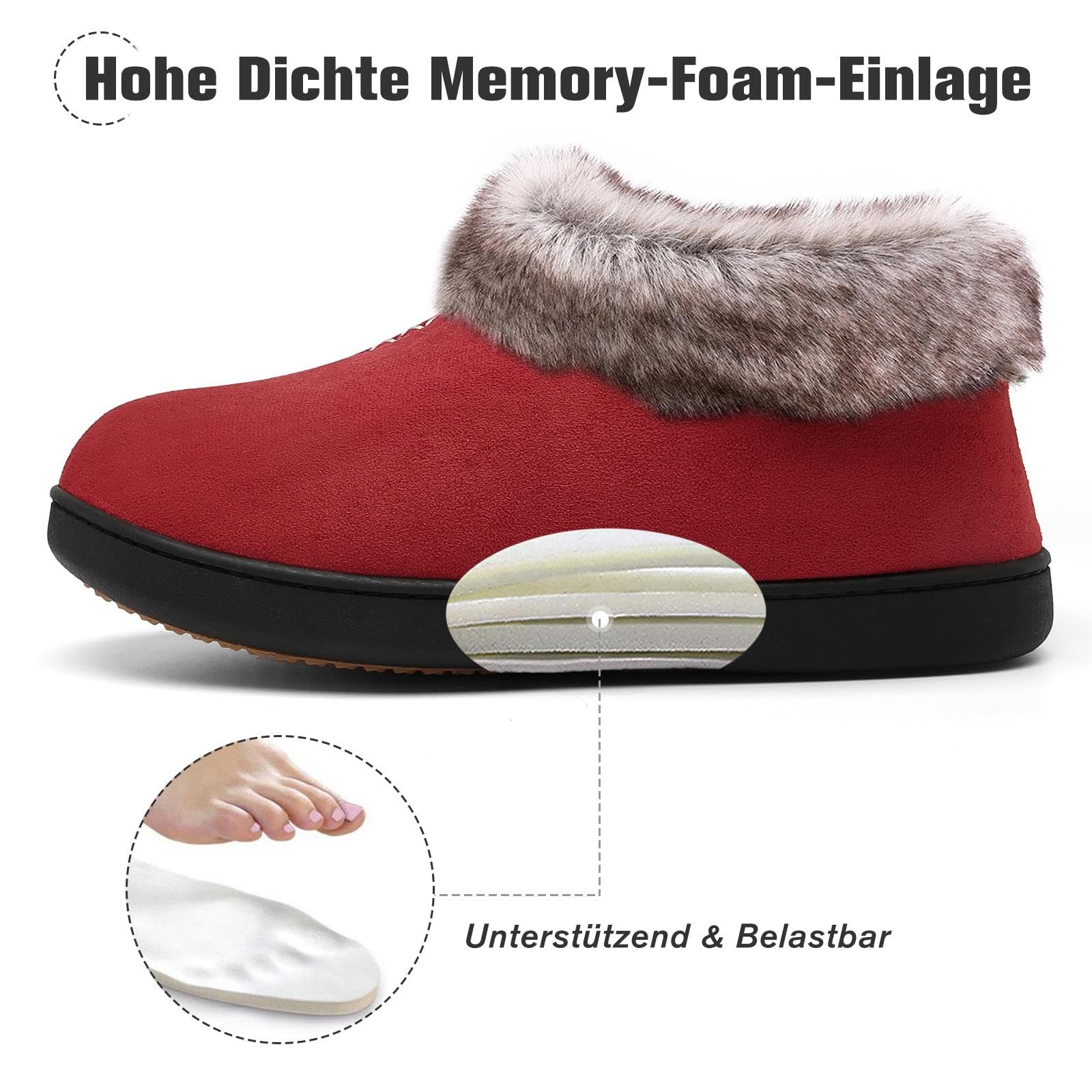 Mishansha Ciabatte Donna Invernali Peluche Pantofole Schiuma di Memoria Gr.36-43