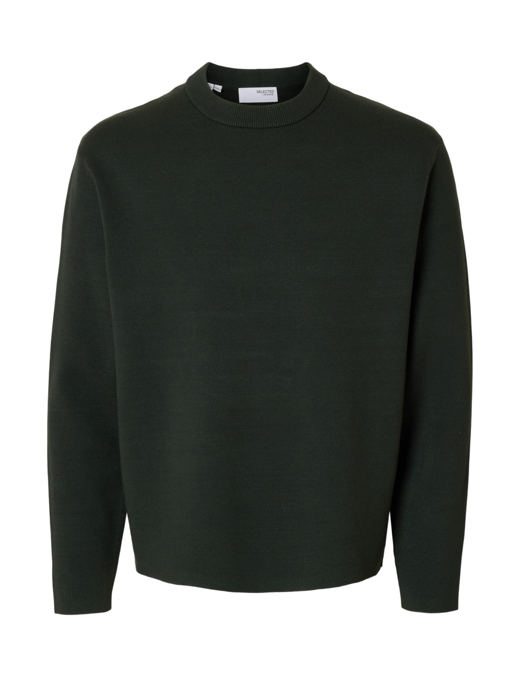 Selected Homme Men's Green Teller Fn Relaxed Sweater - Deep Forest - L