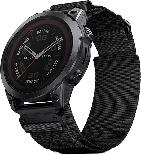 Miniatura 3 de Abanen Correas de reloj de nailon resistentes de 0.866 in para Garmin Fenix 7  Fenix 6  Fenix 5  EPIX Pro 1.850 in, correa de nailon balístico de