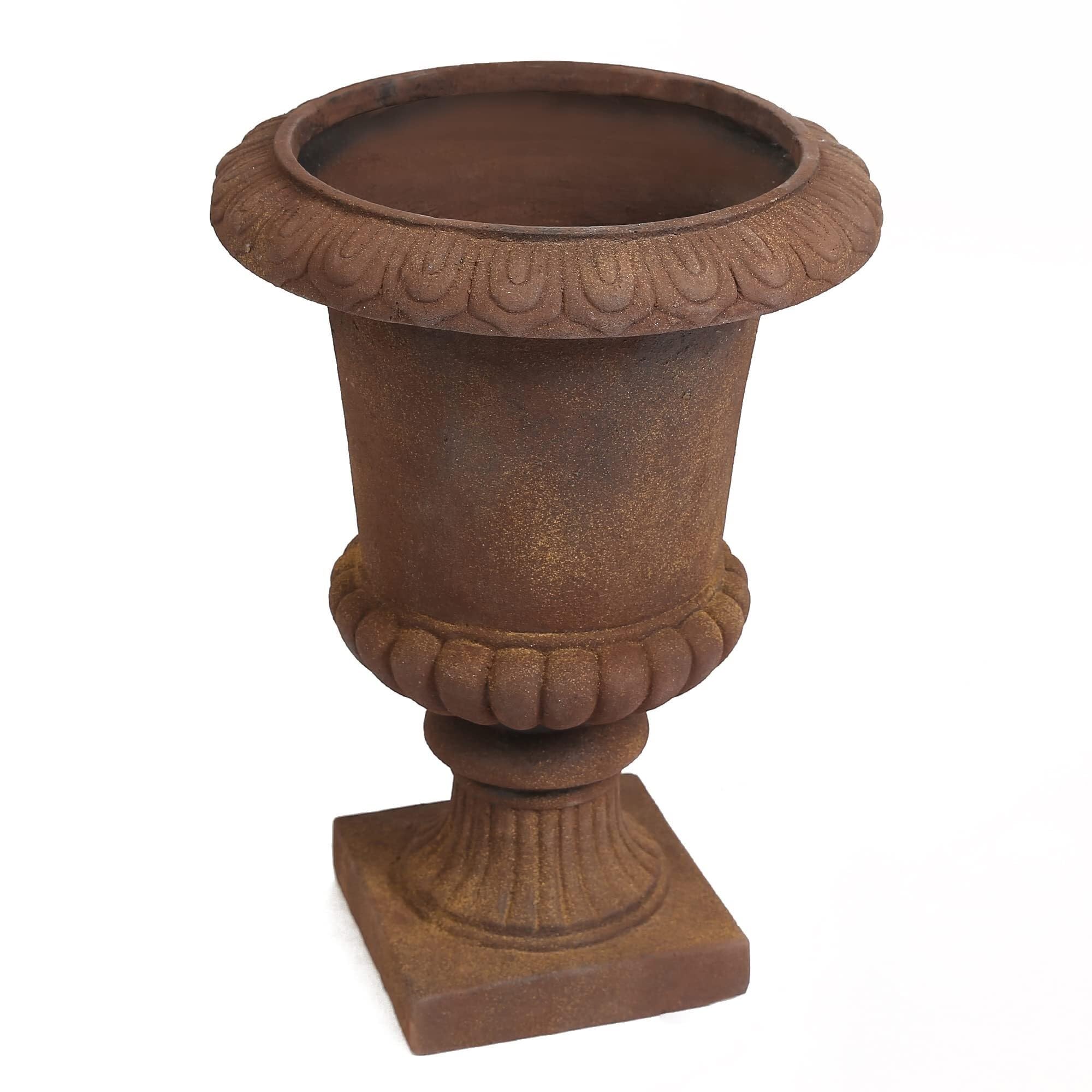 Grand pot de fleurs Yofab avec drainage pour décoration intérieur et extérieur rustique