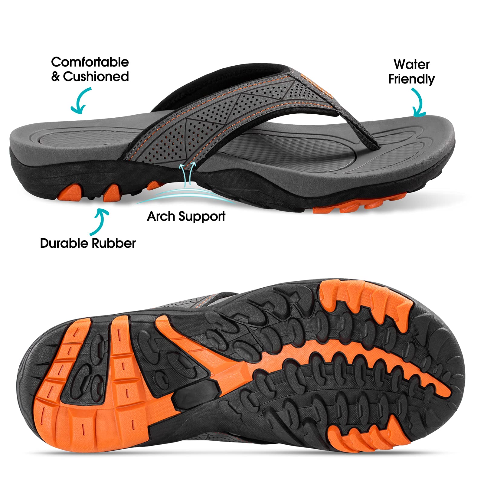 HAOLIRA Chanclas de Hombre para la Playa Piscina Sandalias Soporte Arco Verano Antideslizante Interior Exterior Zapatos