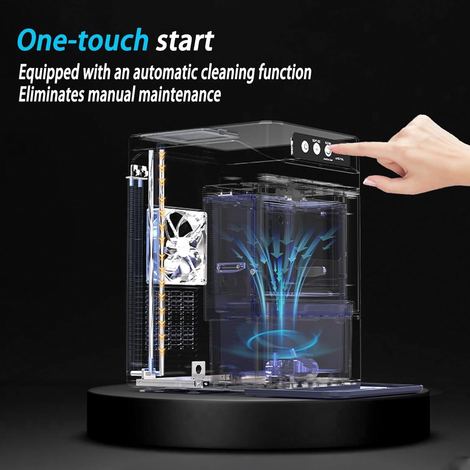 Control de máquinas de Fabricantes de Hielo para el Comercial de Fabricantes de Hielo crujible en el hogar, encimera de Fabricantes de Hielo, Limpieza automática, 17 kg en 24h, Fabricante de Cubos