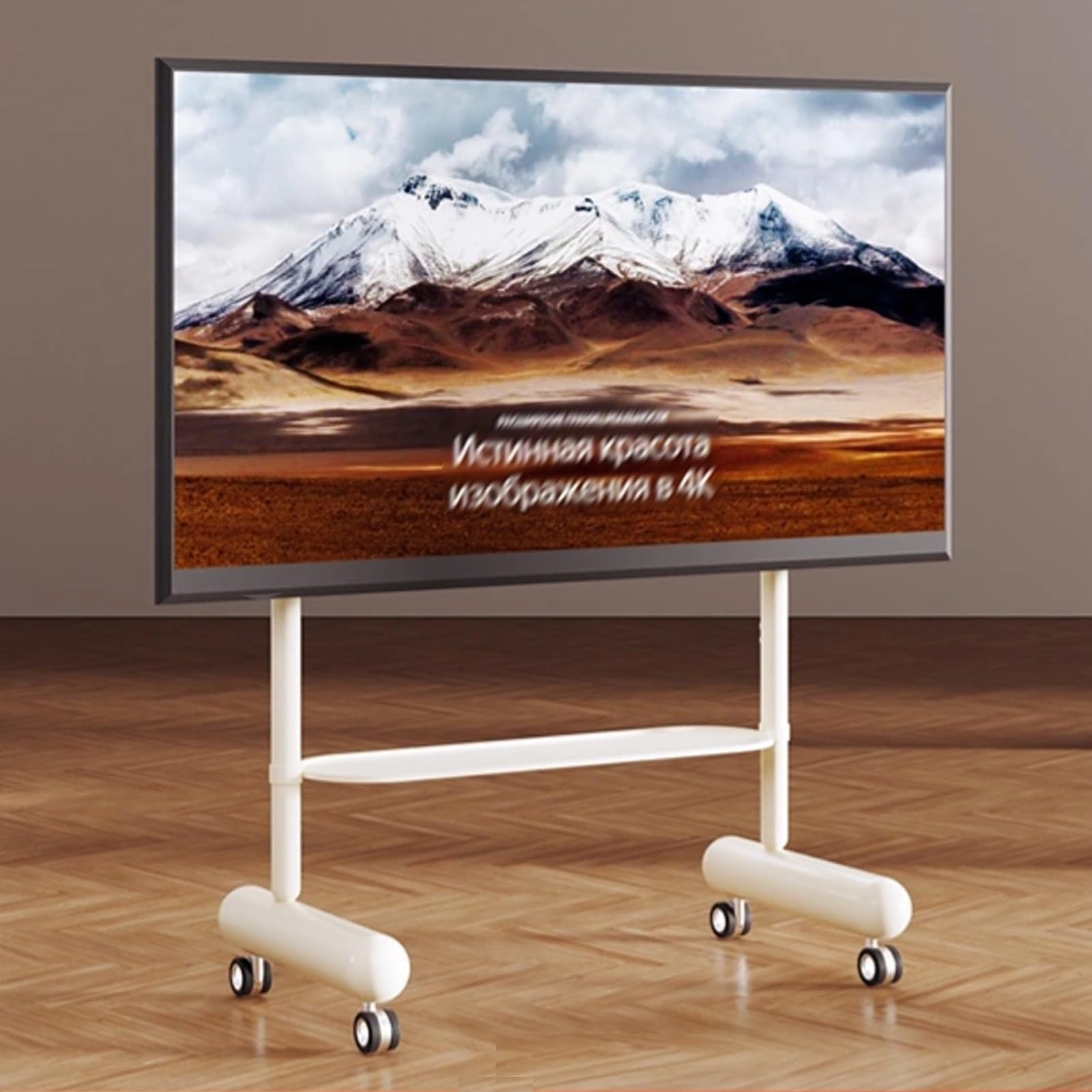 Soporte TV Pie, Carrito Portátil con Ruedas, Soporte TV Ruedas para, Altura Ajustable, Suelo con Ruedas e Inclinación, for Casa Y Oficina.(Wit,40-55 Inches)