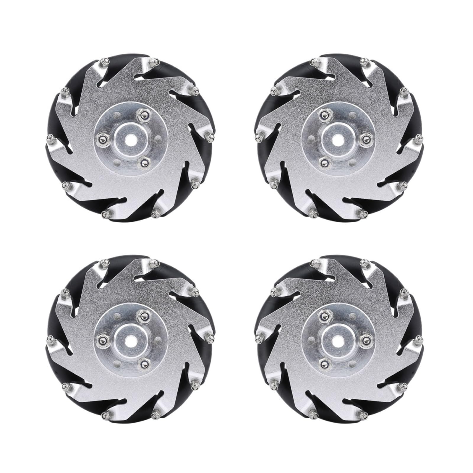 Juego de 4 Ruedas Mecanum de Metal de 60 mm con Motor codificador de 12 V for Robot RC Ado RPie, Coche, Juguete de Vapor
