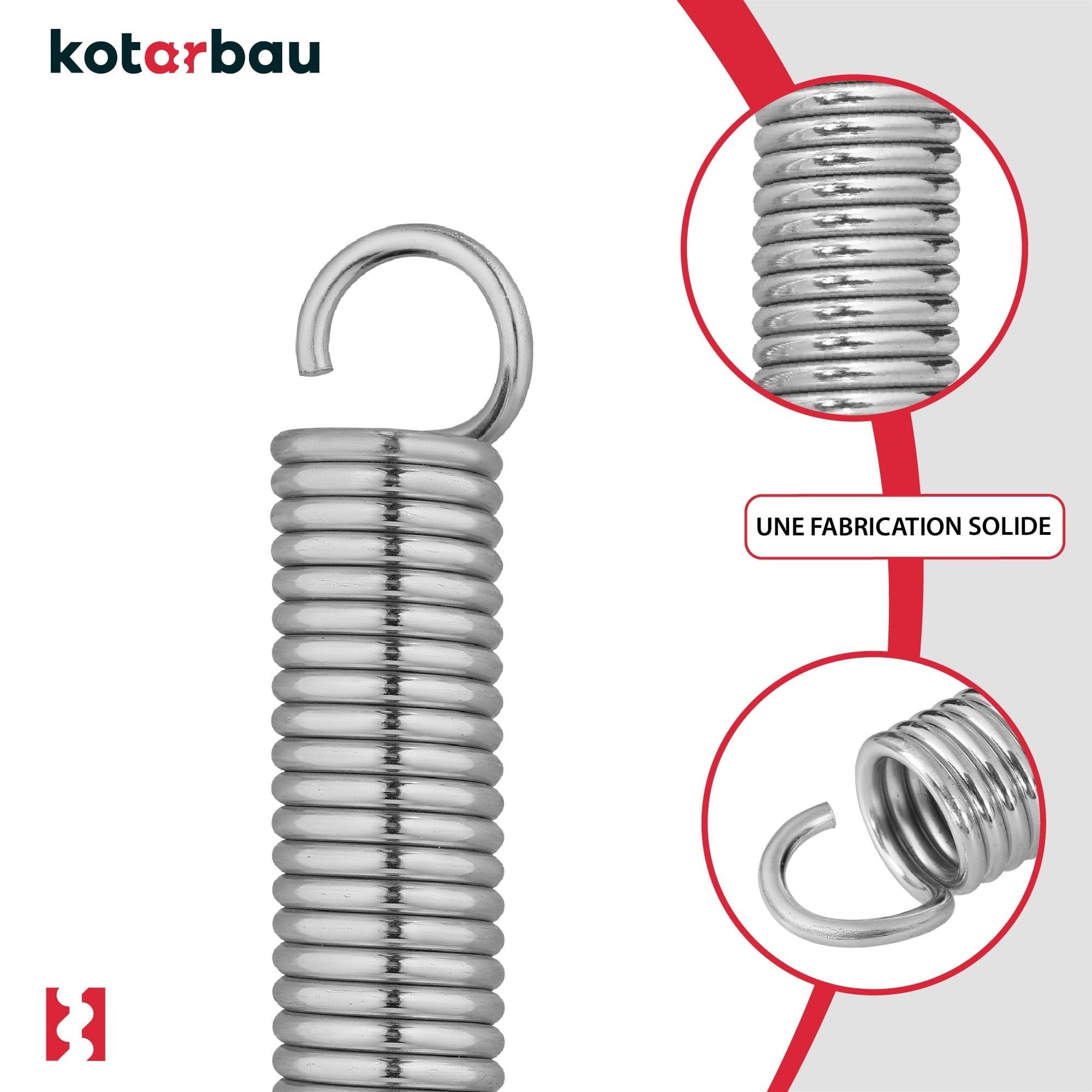 KOTARBAU® Set di 2 Molle a torsione per cancello del garage 490 mm Molla a torsione per cancello del garage Molla di trazione per cancello del garage