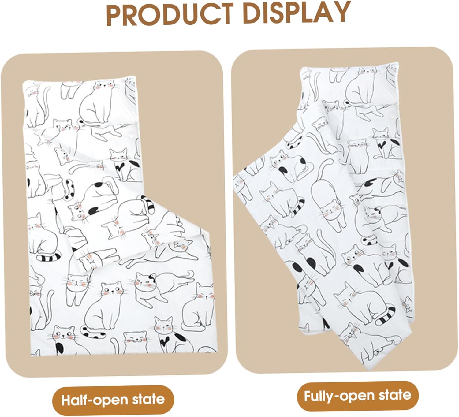 Cotton Toddler Nap Mat with Pillow ＆ Blanket 49x20 Anti-Kick Toddler Sleeping Bag with Handle Panda Print Roll Up Nap Mats for Preschool, Daycare, Indoor Decorations