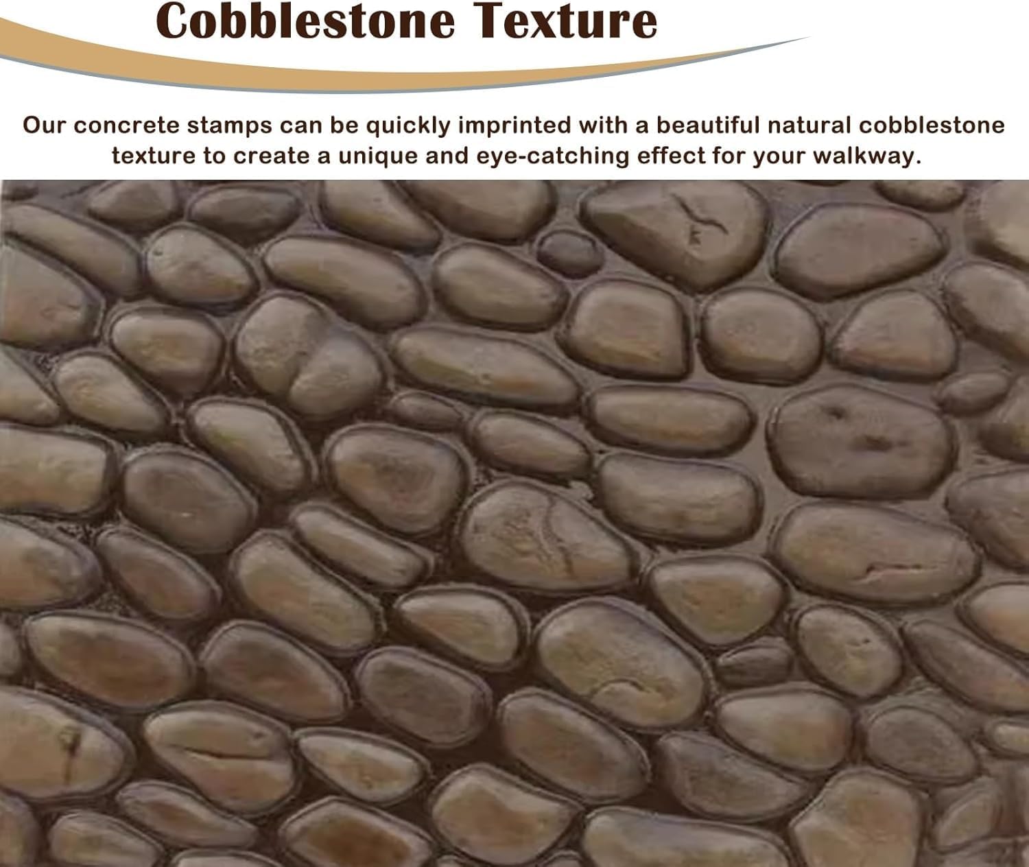 TIST Concrete Cobblestone Stamping Moulds, Seamless Concrete Stamping Stamping Texture Moulds, Floor Stamping Cobblestone Texture Mats, Decorative Patio Paths