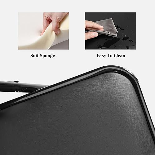 Miniatura 6 de Paquete de 2 sillas plegables, sillas plegables con asientos y respaldo acolchados, silla plegable de metal resistente, fácil de usar y almacenar,