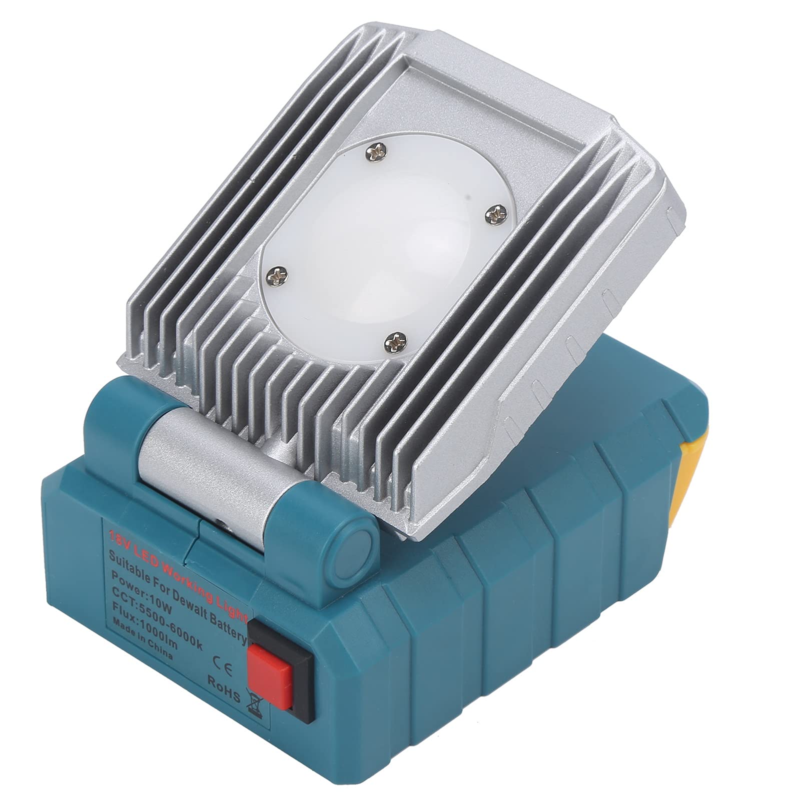 narzędziowa LED Uniwersalna robocza 18 V 1000 lm o wysokiej jasności, regulowana robocza z radiatorem ze stopu aluminium, na place budowy i projekty DIY, kolor szary niebieski