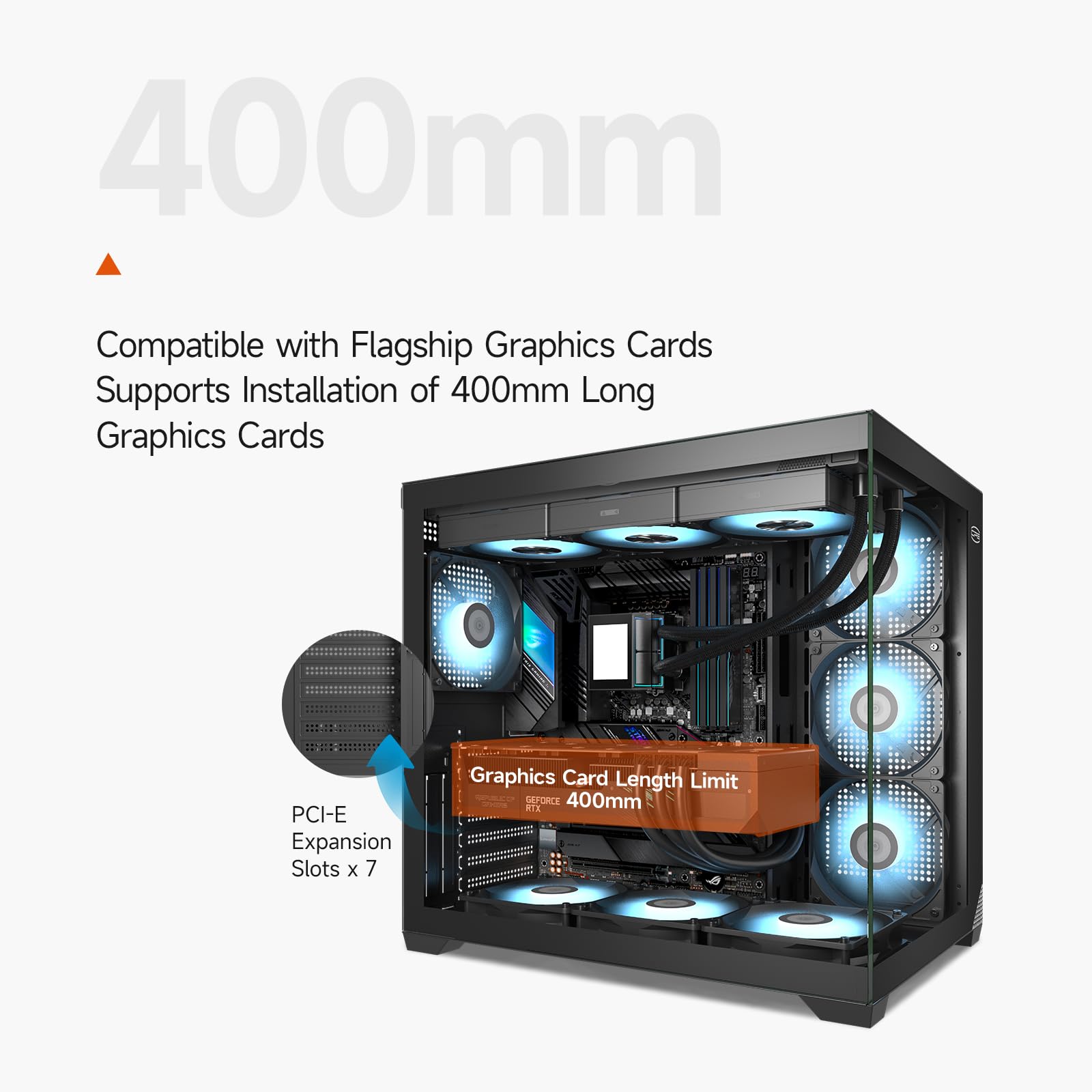 CPS C3 T700 Case per PC ATX Mid Tower, Vetro Temperato e Retro in Rete, Alto Flusso d'Aria, Supporto ATX/Micro-ATX/ITX, Supporto Radiatore 360mm, Design Senza Strumenti – Nero (Ventole Non Incluse)