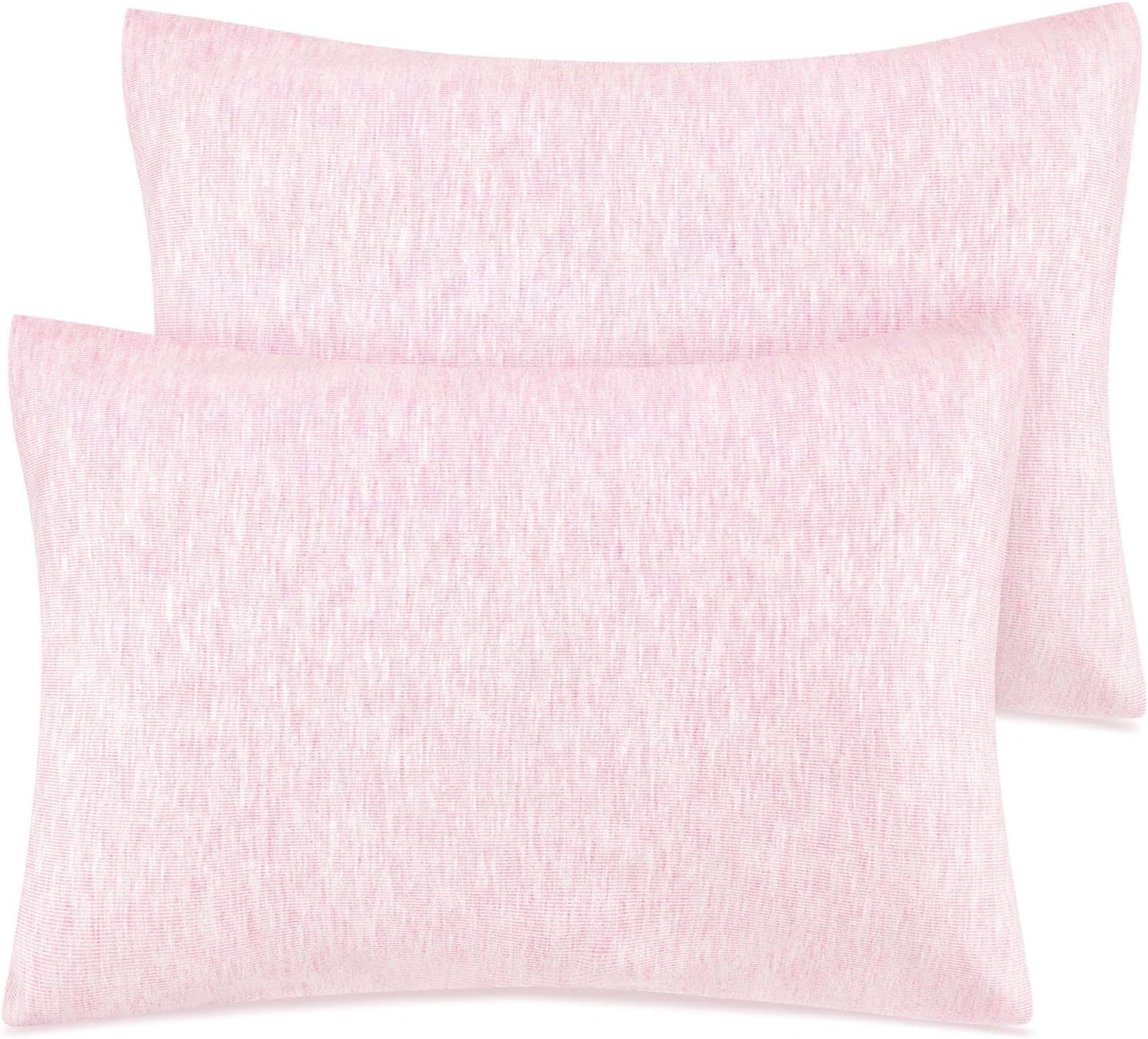 Zenssia Organic Cotton Toddler Pillowcase/Travel Pillowcase Pack of 2 Set 13x18 Inches with Envelope Closure - Soft & Breathable Baby Pillow Case Cover Solid Pink