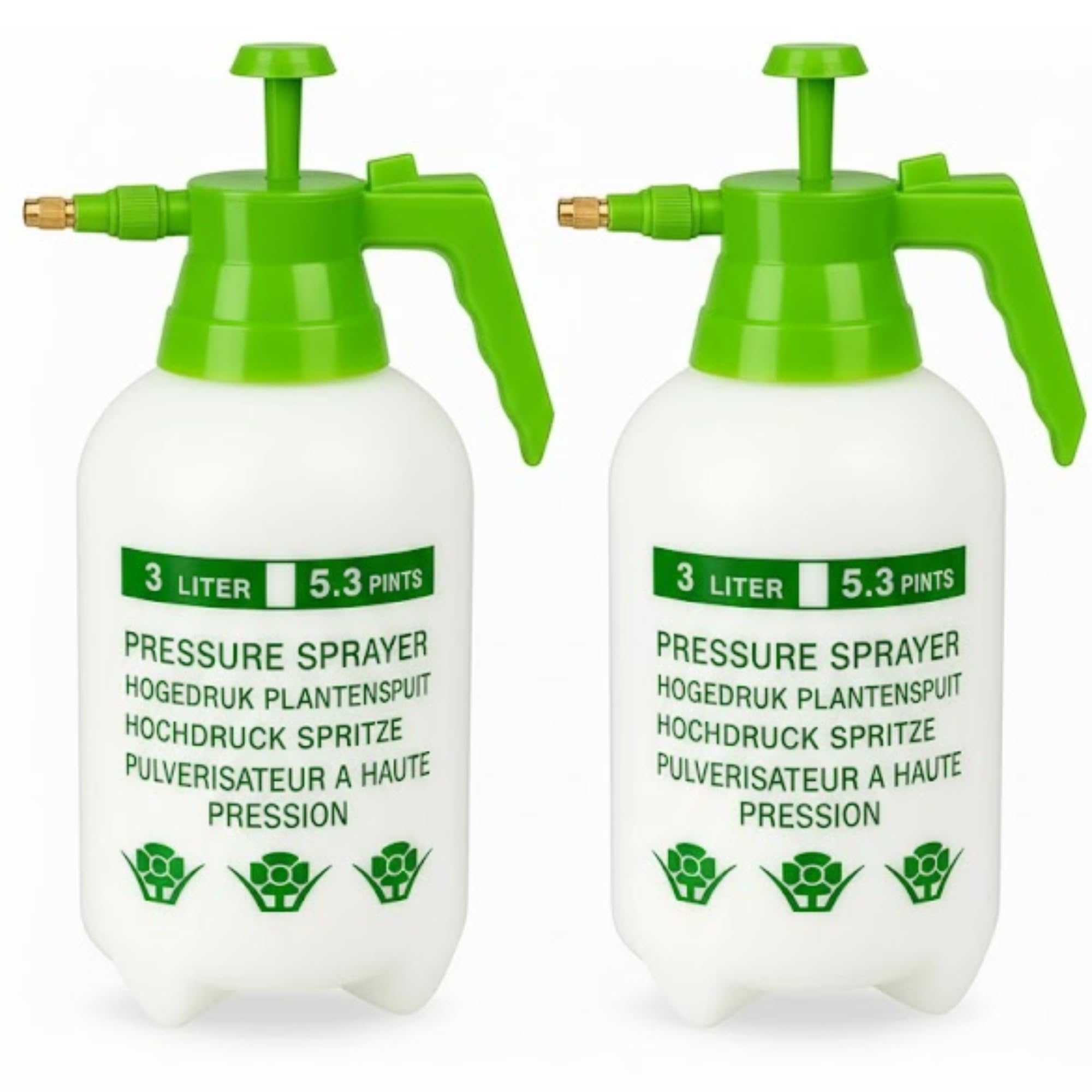 1L/3L Garden Pressure Sprayer – Adjustable Hand Pump Bottle for Weed Killer, Pesticides & Cleaning – Leak-Proof Durable Plant Mister Indoor Outdoor (Pack of 2 : 3LITRE)
