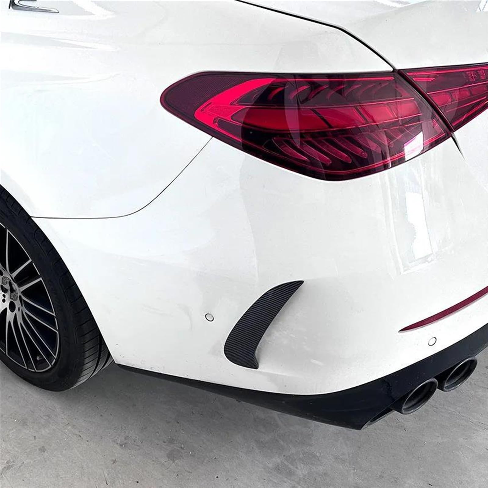 Pare-chocs Arrière Mercedes Classe C W206 - Garnitures Latérales Becquet Noir Brillant - Compatible C260, C43, C63 AMG 2022+