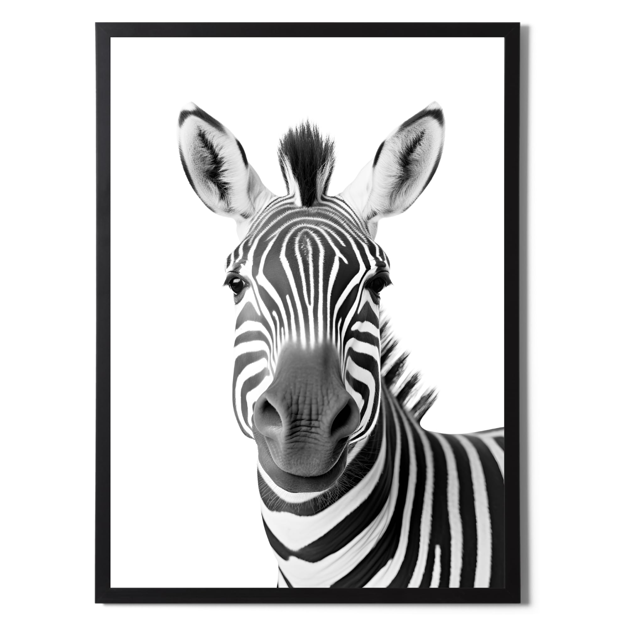 State Media Vision Framed Zebra Print In Black and White A3 Size, Modern Simplistic Bathroom/Bedroom Home Decor (Zebra, A3 Black Framed)