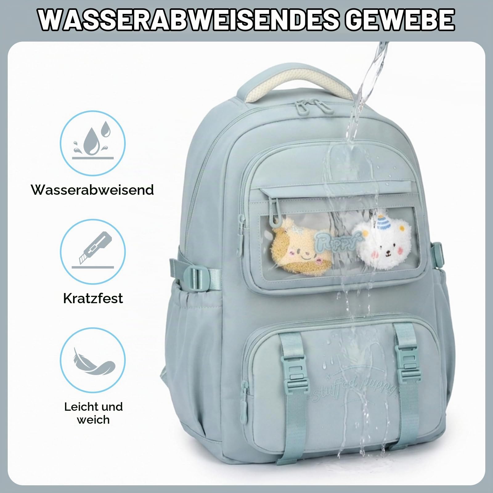 Amythe Schulrucksack Mädchen Teenager 3. - 7. Klasse für Schule Reisen