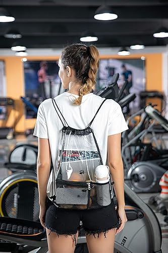 Miniatura 5 de MAY TREE Bolsa transparente con cordón para mujeres y hombres, mochila transparente con cordón para conciertos, deportes, festivales, viajes,