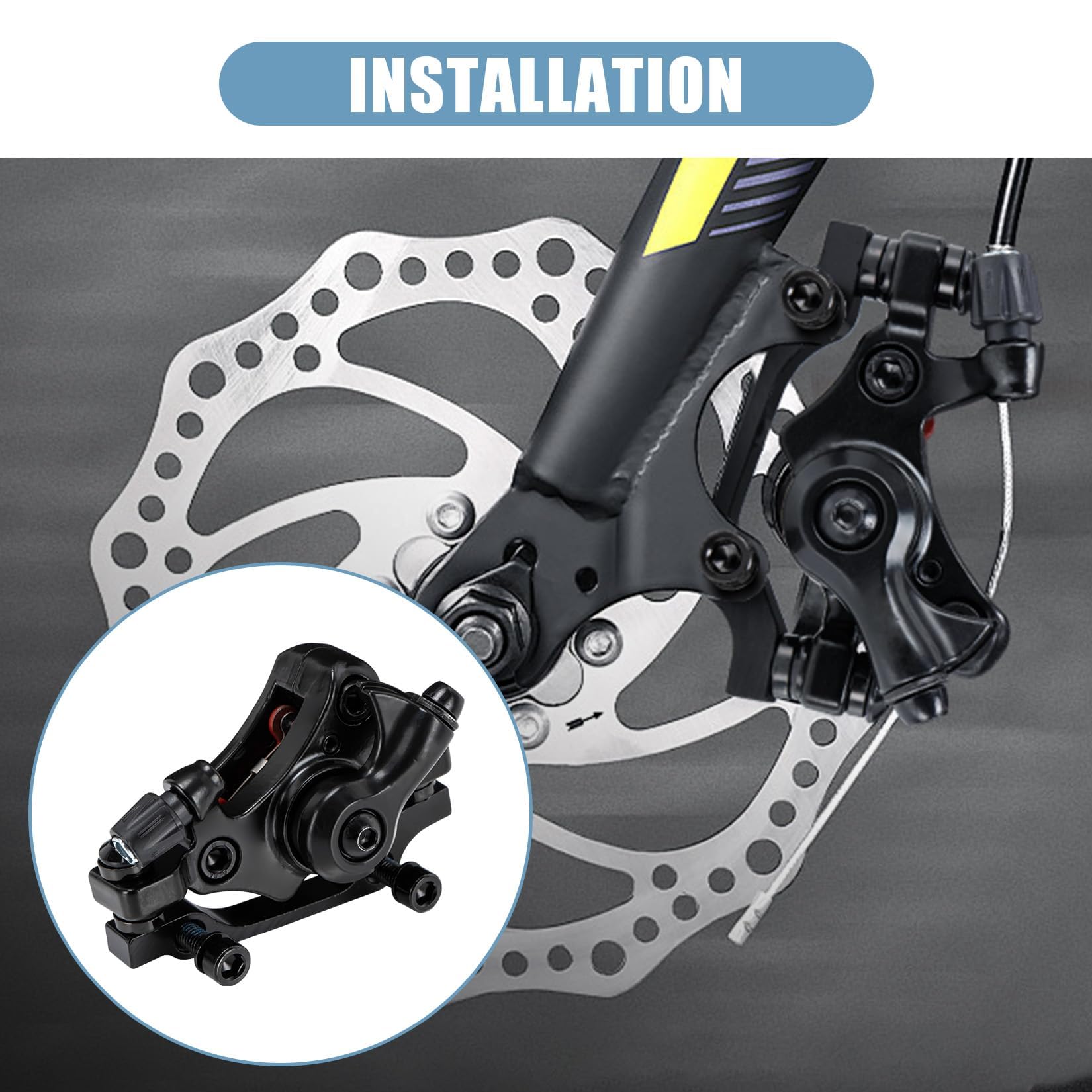 PSLER Kit Freni per MTB - Freni a Disco Meccanici Anteriori e Posteriori Universali per Mountain Bike con Rotori da 160 mm, Bici Pieghevoli, Bici da Strada, Pinza in Lega di Alluminio