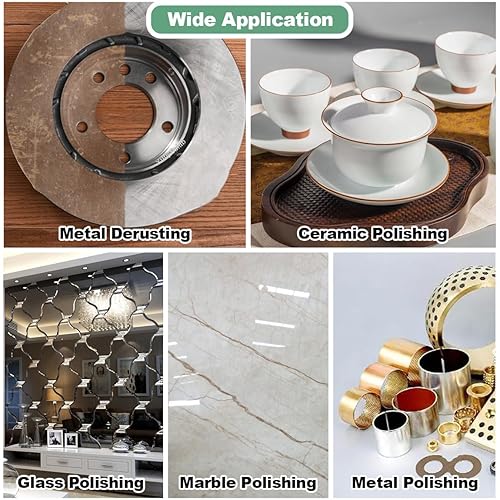 Miniatura 7 de ATOPLEE Disco de rueda de pulido de lana gruesa de 0.472 pulgadas, 5 ruedas de pulido de eje de 4-12 x 78 pulgadas para amoladora angular de 4.5