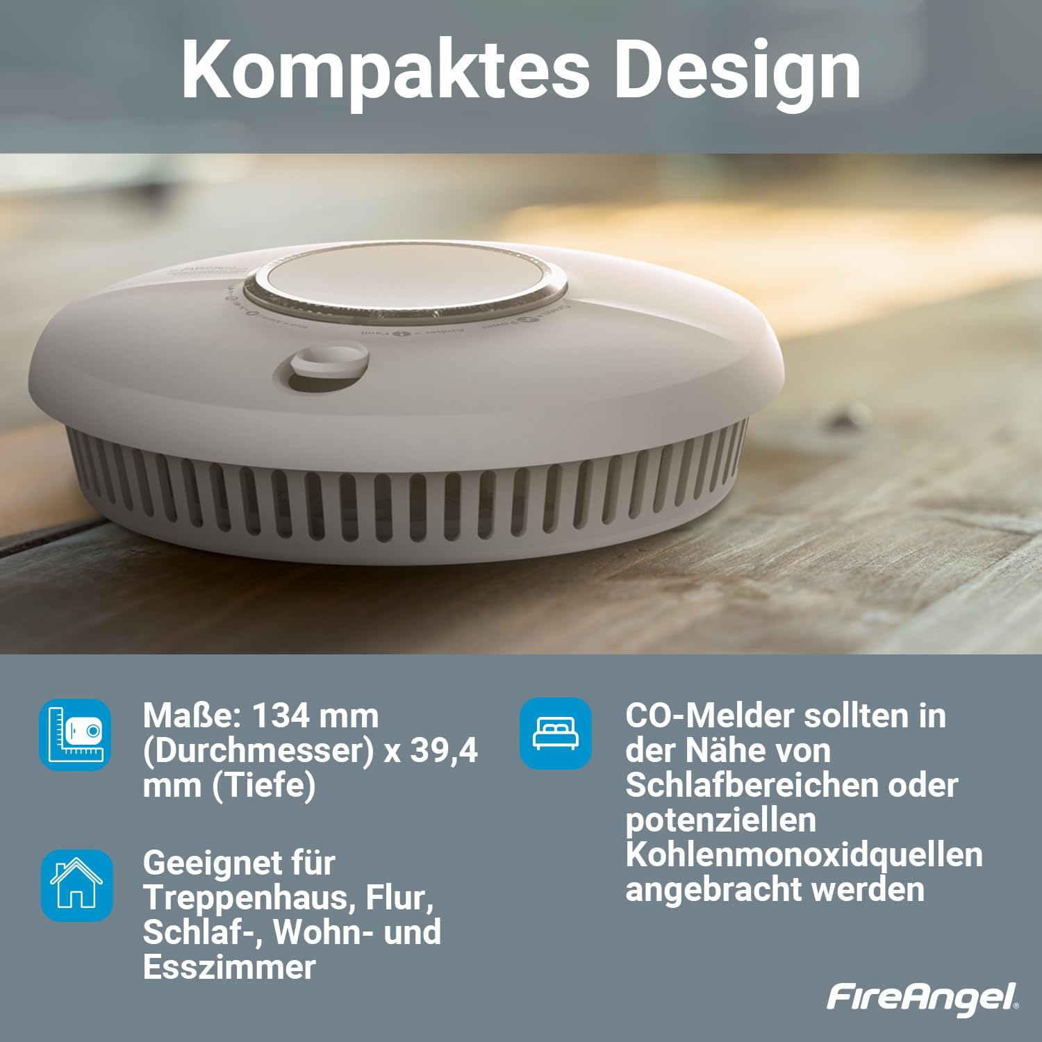FireAngel SCB10-INT Kombinierter Rauch und Kohlenmonoxid Melder