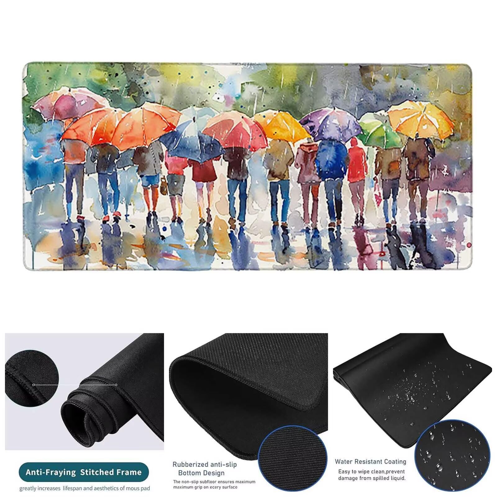 Różowa podkładka pod mysz do gier XXL 1600x800x3 mm duża podkładka pod mysz XXL podkładka pod mysz parasol do klawiatury i biura, wysoka precyzja i szybkość, antypoślizgowa guma, akcesoria do gier w