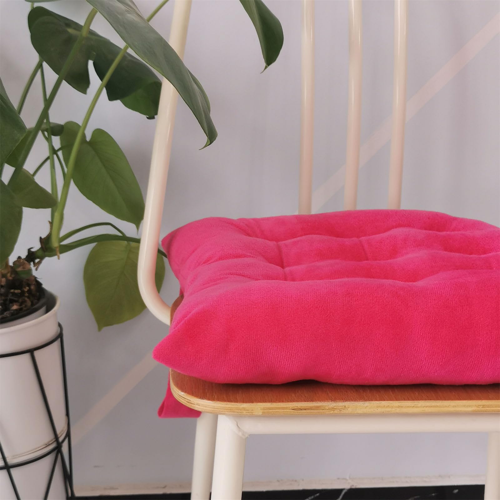 Lot De 2 Coussins De Chaise FANSU Rayures Rose Chic - 45x45 Cm Avec Attaches - Galette De Chaise Confortable Intérieur/Extérieur