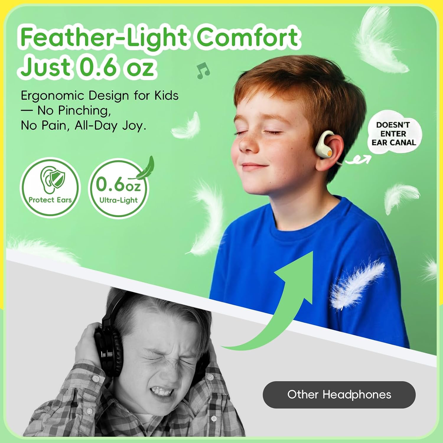ANCwear Kids Open Ear Headphones, 85dB Volume Limit, Ages 5+ image 3