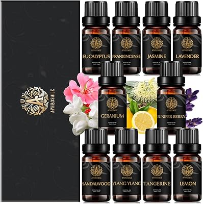 Aromatherapy Ylang Ylang Essential Oil Set for Diffuser, 100% Pure Eucalyptus Essential Oil Kit for Humidifier, 10x10ml Th...