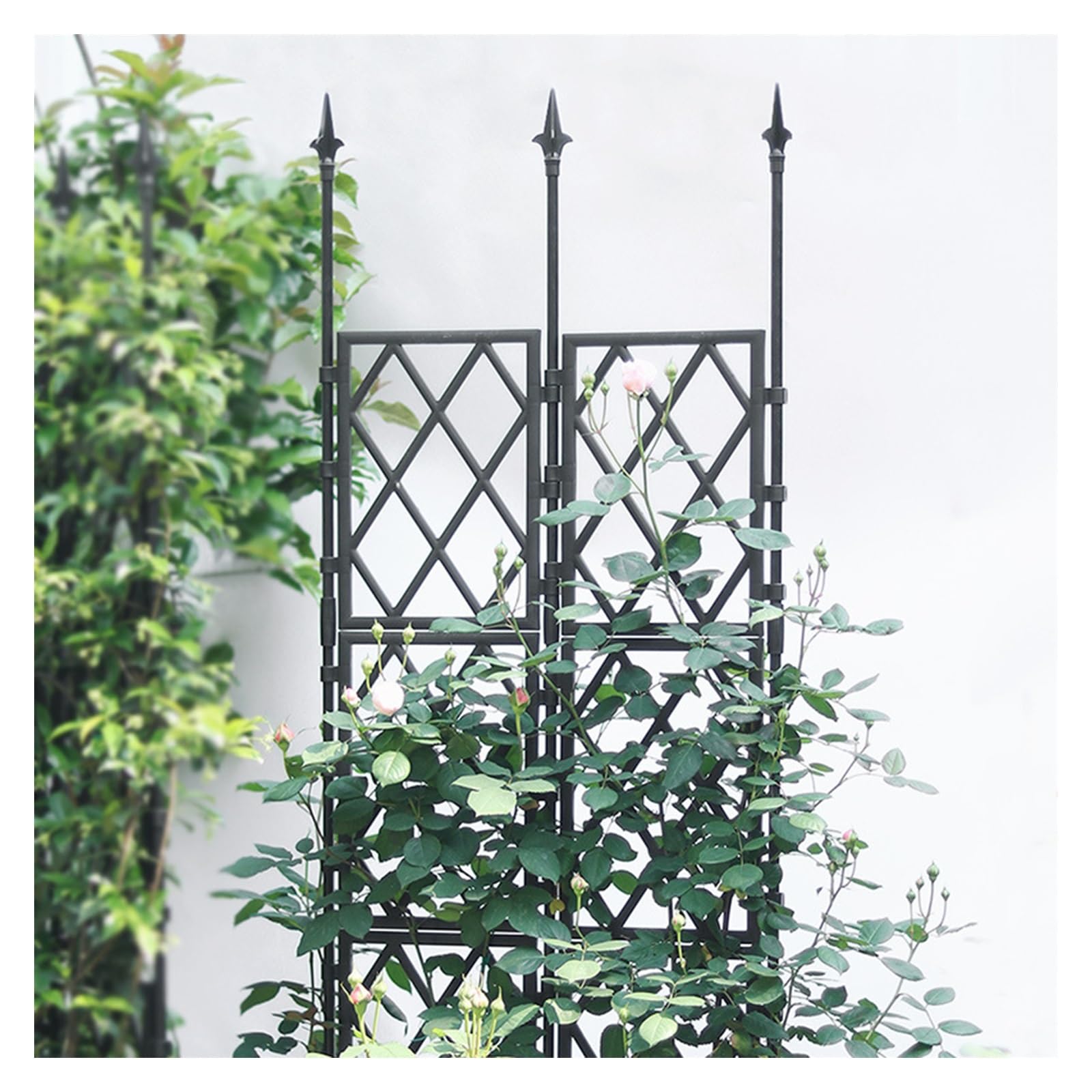 Ogród zewnętrzny metalowy płot do roślin pnących wsparcie dla roślin doniczkowych rura stalowa powlekana PE patio dekoracyjna dekoracja ścienna 57 x 220 cm idealna dla miłośników roślin i ogrodników