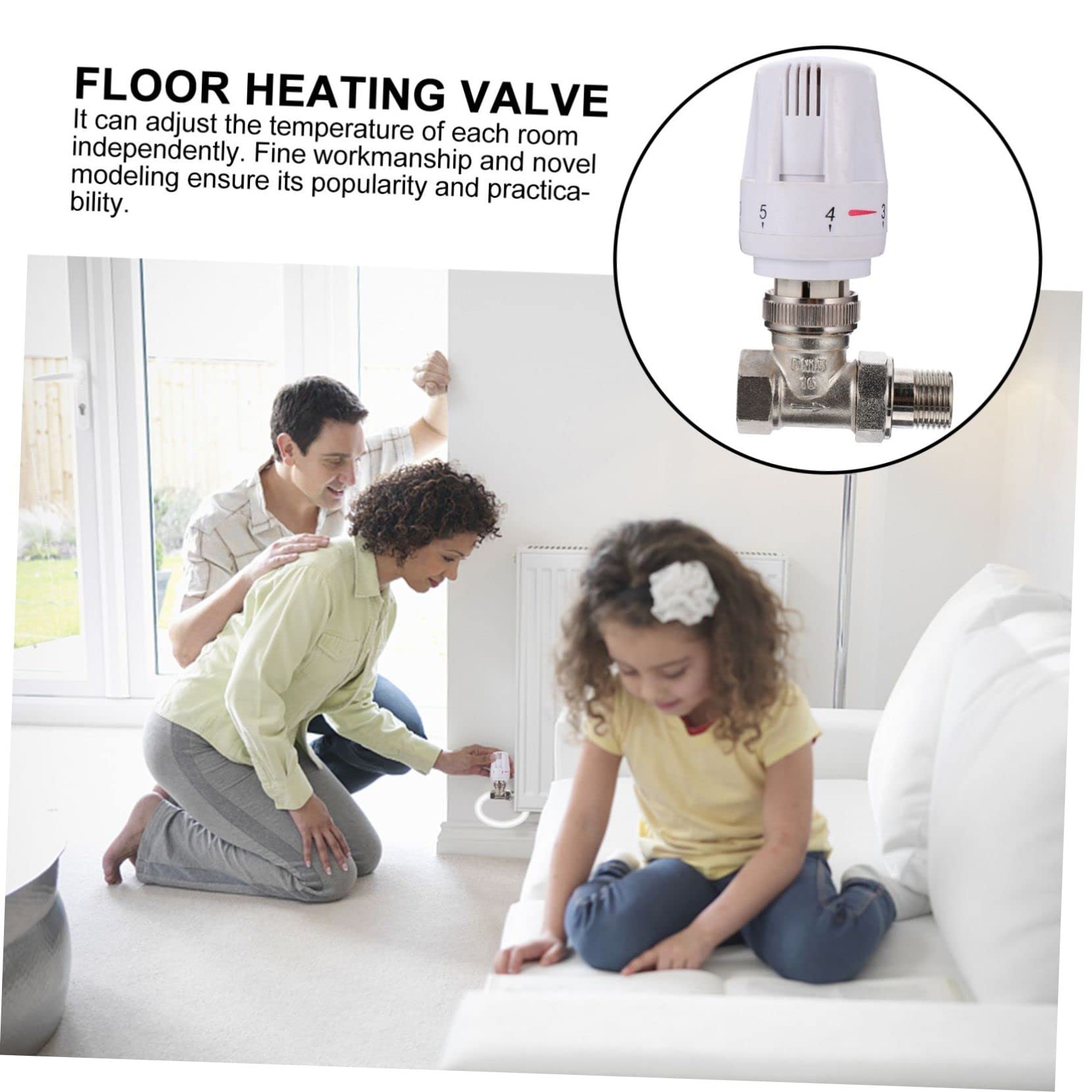 Valvola Termostatica per Radiatori a Due Vie in Ottone | Regolazione Indipendente della Temperatura, Design Creativo, Risparmio Energetico