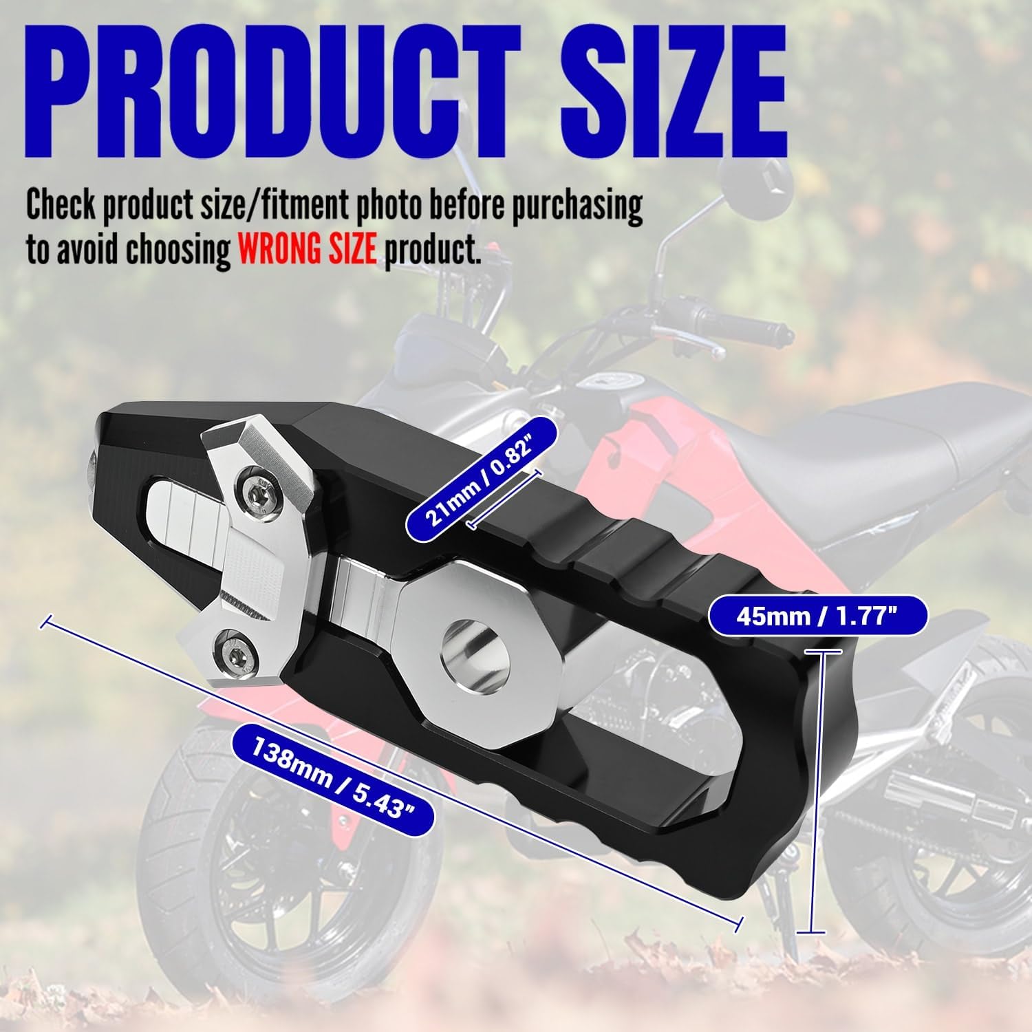 Canitu 2Pcs Black Swingarm Tensioner Axle Adjusters, Billet Aluminum Motorcycle Rear Axle Chain Spool Mods Chain Adjusters Adjusting Tool for Honda Grom 125 2014-2021