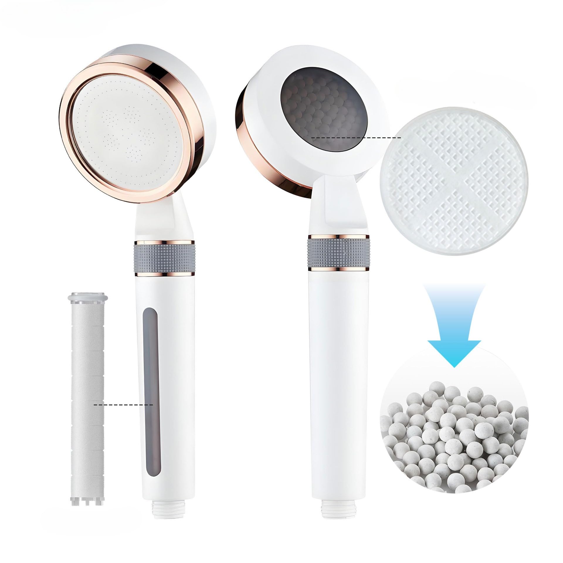 Seoni Pommeau De Douche Filtrante Pommeau Anti Chlore Haute Pression Economiseur D'eau (Blanc)