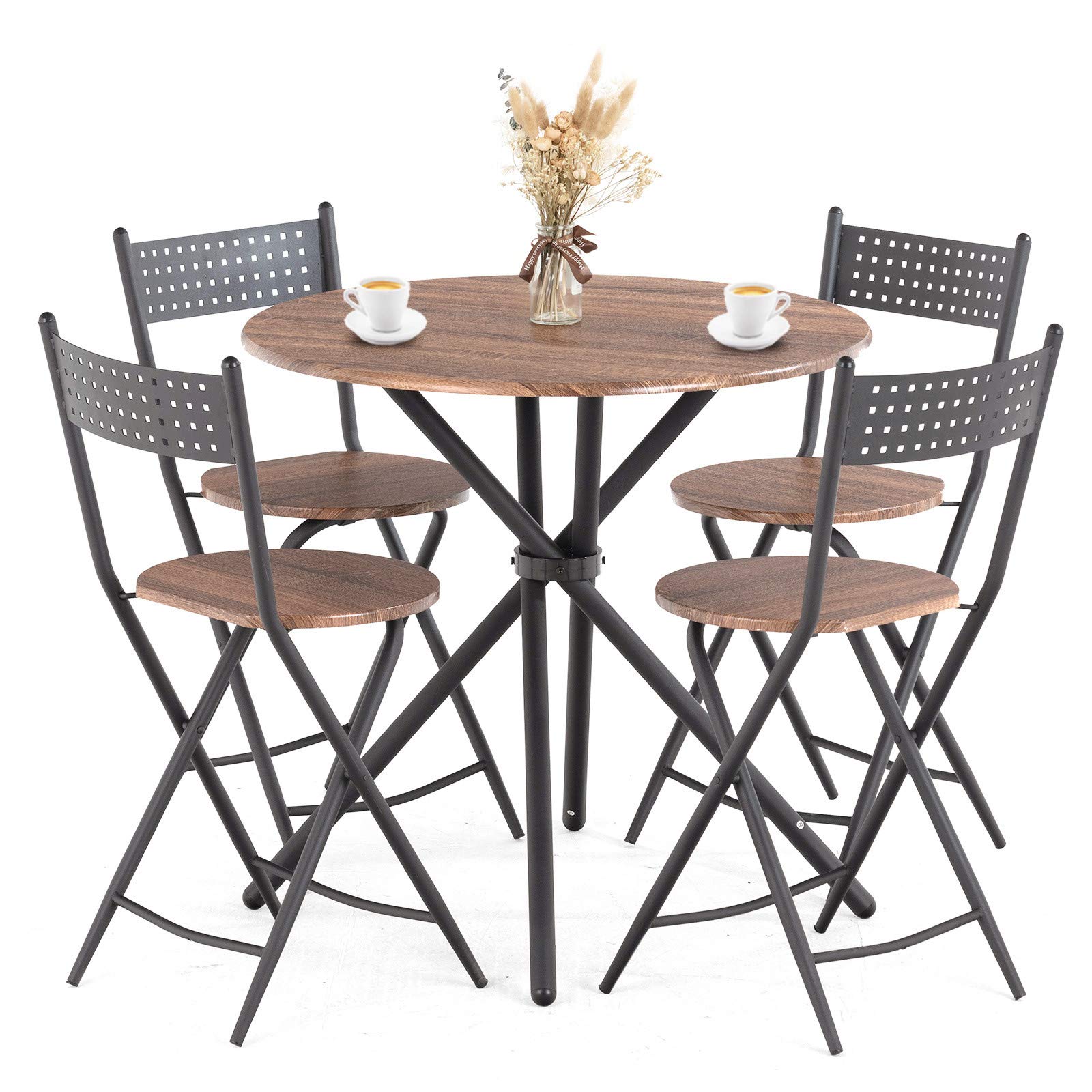Buy mecor 5 Pcs Dining Table Set w/ 4 Folding Chairs, MidCentury