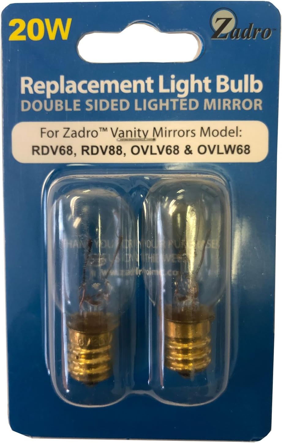 20watt Replacement Light Bulb for Zadro OVLW68/OVLW68/RDV68/RDV88