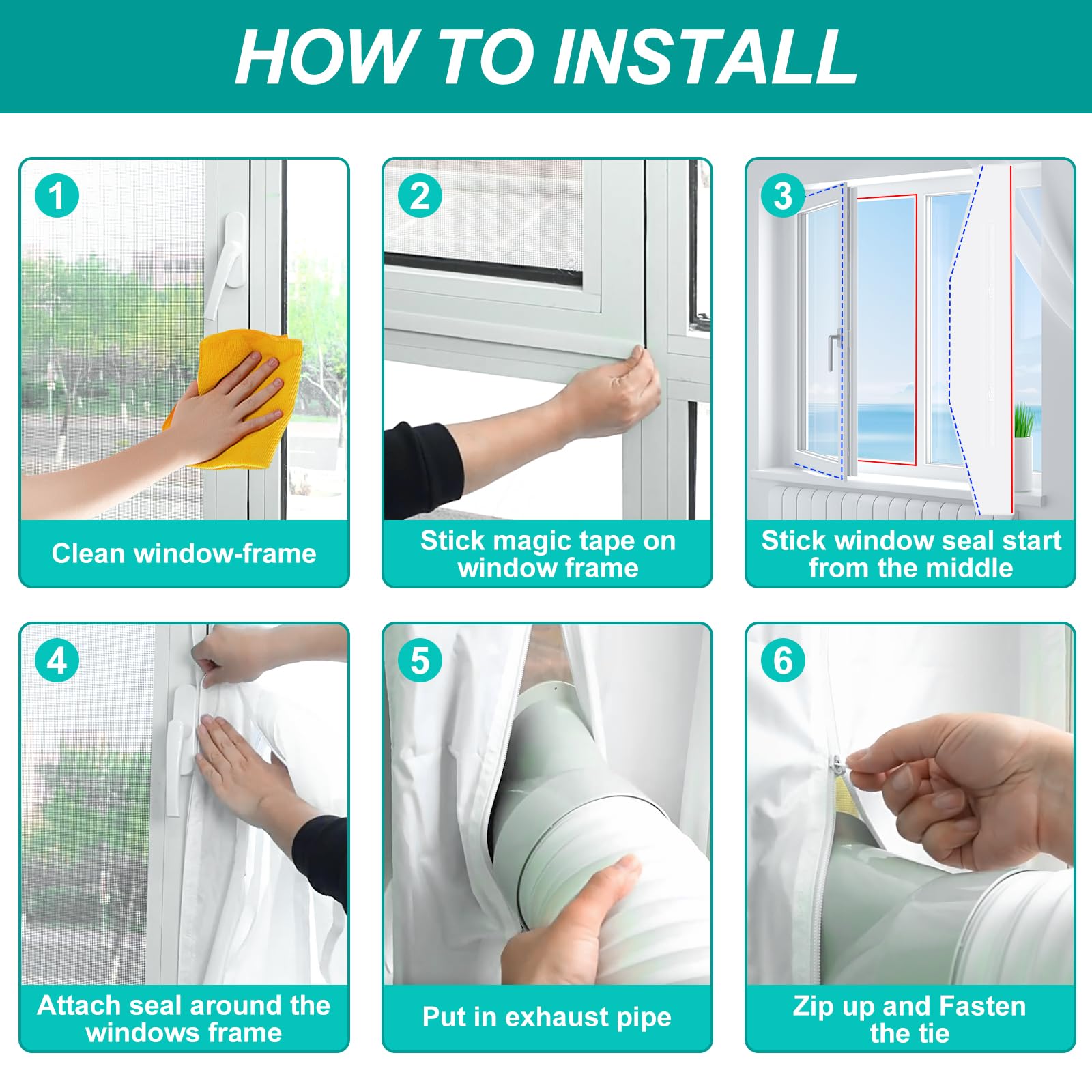 Junta para ventanas de aire acondicionado, junta Pgtc para ventanas de aire acondicionado móvil, secador de aire comprimido, adecuado para Hot Air Stop de 4 m, ventanas batientes, ventanas de techo (B