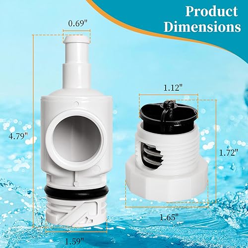 Vista 2 de AOIT D29 UWF - Kit de repuesto universal de desconexión rápida para alivio de presión 9-100-9002, pieza de repuesto para Polaris Zodiac 180 280 380