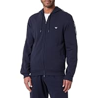 EMPORIO ARMANI Felpa Spugna con Cappuccio Zip Blu XL