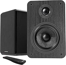 LONPOO LP-42A Haut-parleurs de bibliothèque Actifs Bluetooth 60W rms, woofer 4'', avec Optique/RCA/AUX-in pour Platine PC et TV (LP42A-BL)