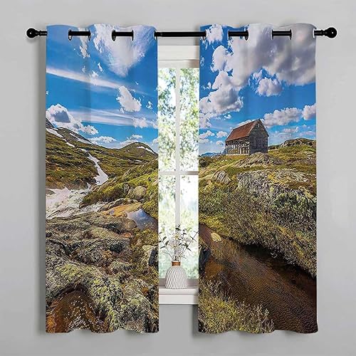 Cortinas para Habitacion Blackout Farm House Decor Collection Slider Curtains for Sliding Glass Doors Curtain Wall 63Inch Width by 63Inch Length,2