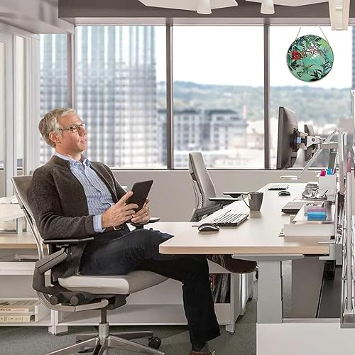 Miniatura 5 de Colibrí - Atrapasoles para ventana de vitrales, coloridos atrapasoles de flores de mariposa de 6 pulgadas, panel de vidrio colorido, atrapasoles de