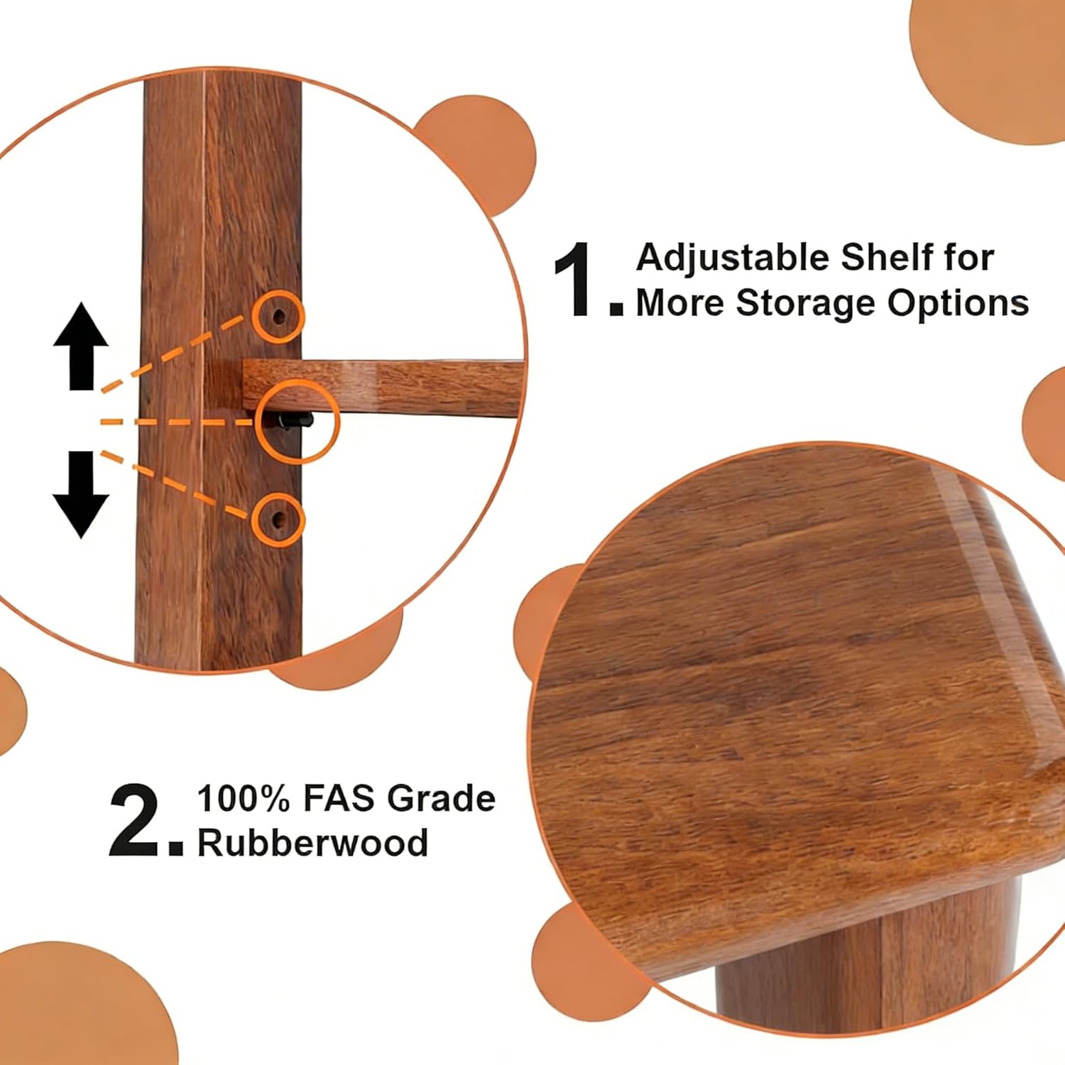 Shoe Storage Bench for Entryway - 3 Tier Shoe Rack for Front Door Entrance, Rubberwood Shoe Rack with Bench Height Adjustable, Entryway Bench with Shoe Storage for Any Room (Walnut, 31.5" W)