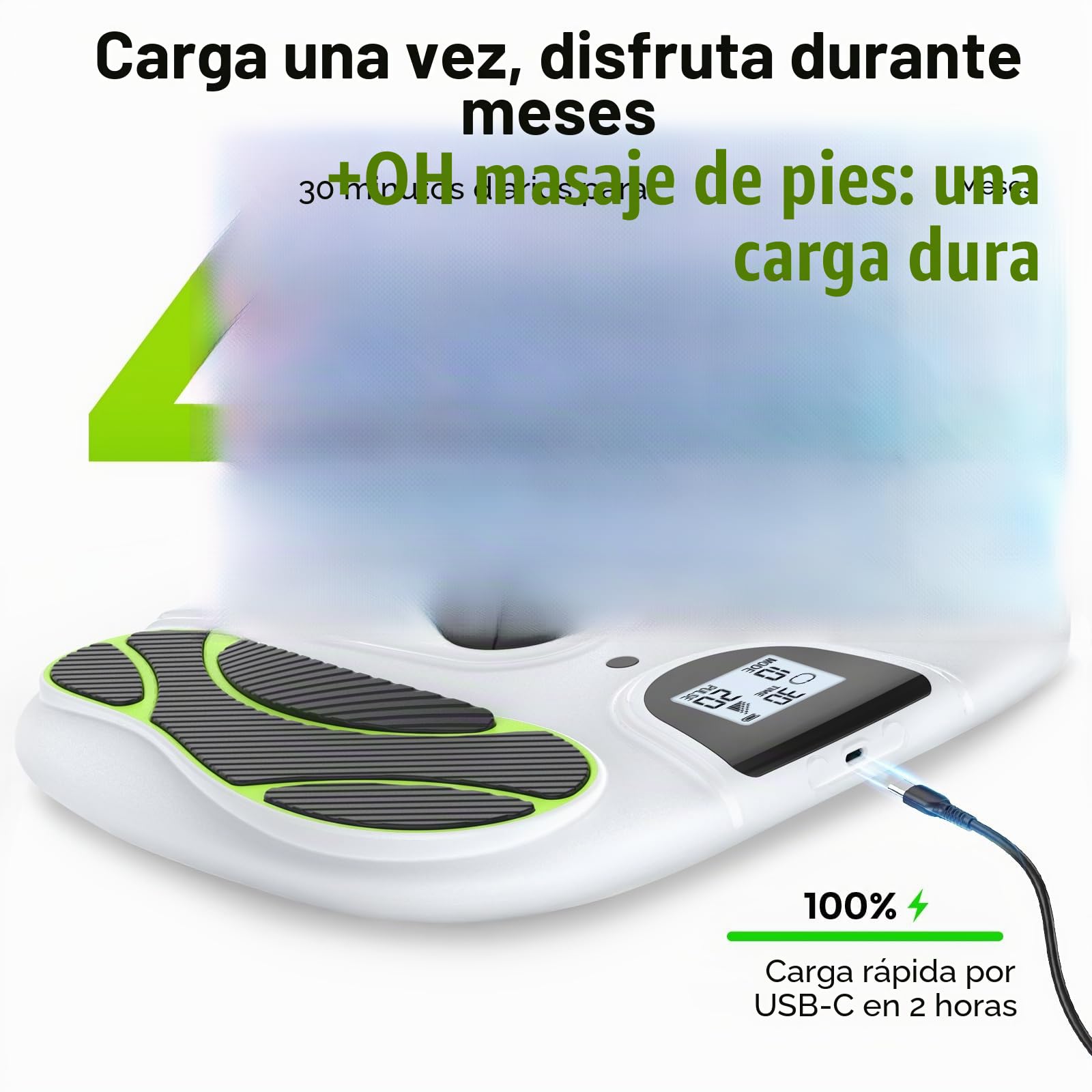 Estimulador circulatorio AUVON TENS y EMS para el dolor y la circulación, 10 modos, 50 niveles de intensidad, 4 h de batería, masajeador de pies EMS para un alivio sin medicamentos