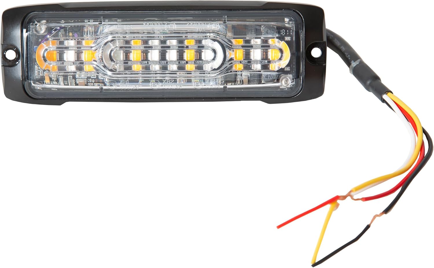 Buyers Products 8890308 Ultra Thin 5" Dual Color Wide Angle LED Strobe Light, Amber/Blue, 12 LEDs, Aluminum Housing, Strobe Light for Vehicle, Emergency Light for Trucks & Trailers, Truck Accessories