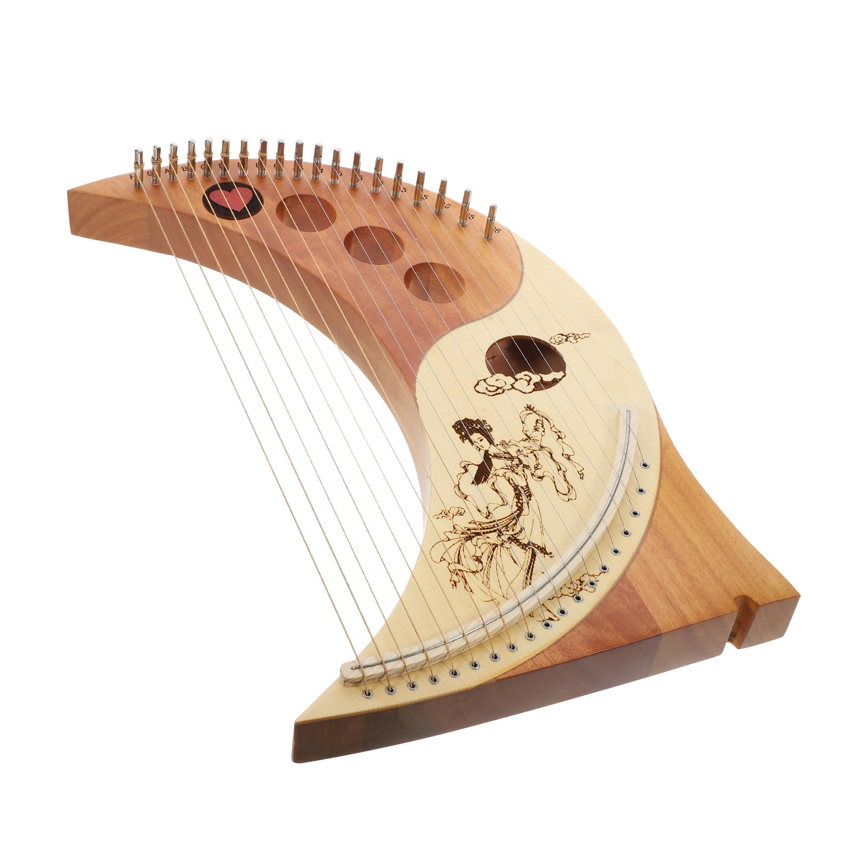 GALPADA Arpa Lira Portatile in Legno Massello a 19 Corde, Strumento Musicale Corpo Risonante, Suono Caldo e Sustain Prolungato, Adatta per Principianti e Regalo Musicale Colore Casuale