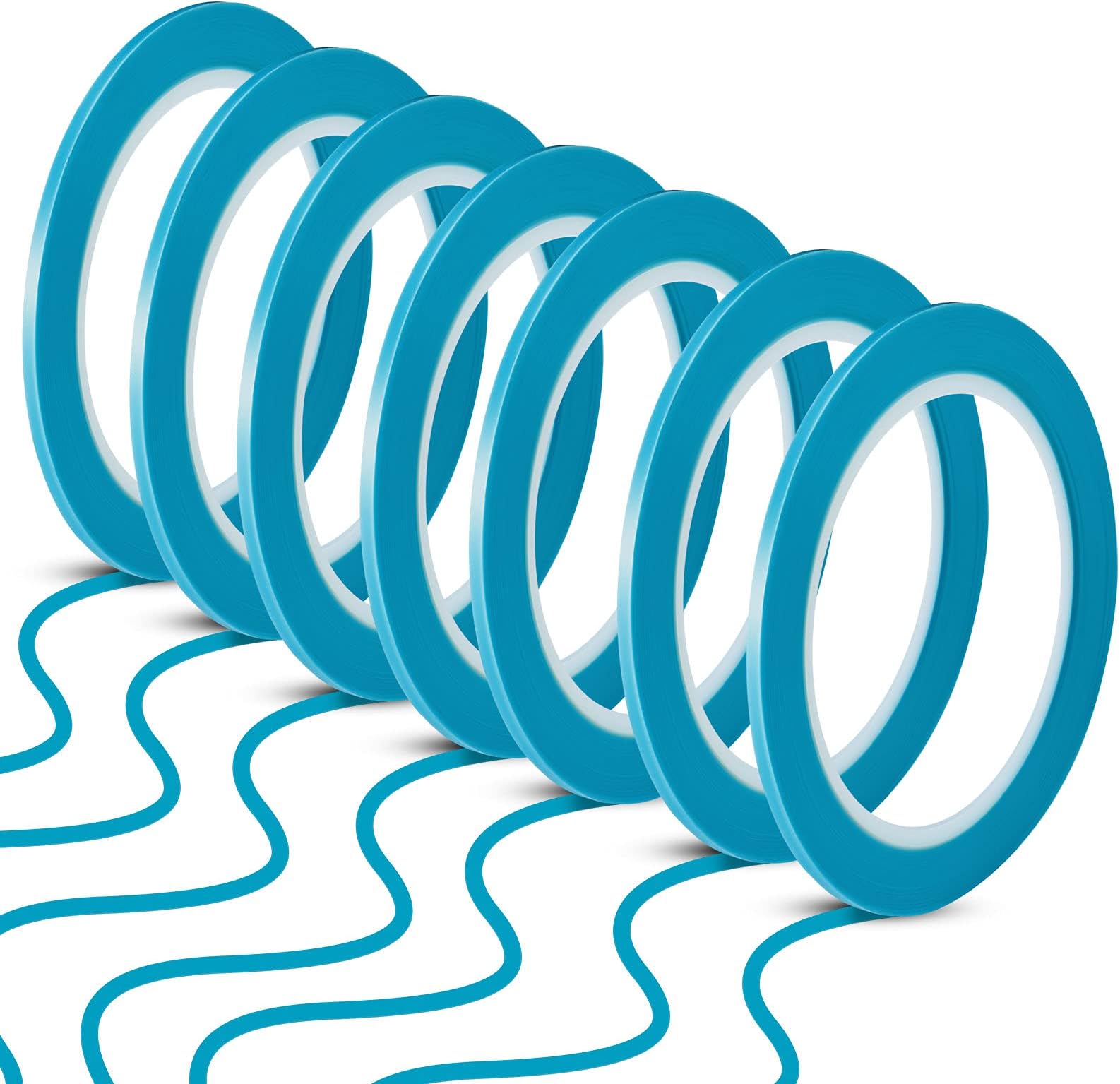 Xuniea 10 Rolls Pinstripe Tapes Vinyl Thin Automotive Masking Tape for Curves Automotive Car DIY Craft Back to School Painting Painter Art Gift, 33 Meters for Each Roll(Blue,0.12 Inch)