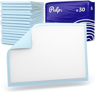 30 x Pulp Professional 90cm x 60cm Disposable Incontinence Bed Pads | Absorbent Waterproof Protective Mats For Mattress, Sofa & Chair For Babies, Children, Adults, & Elderly