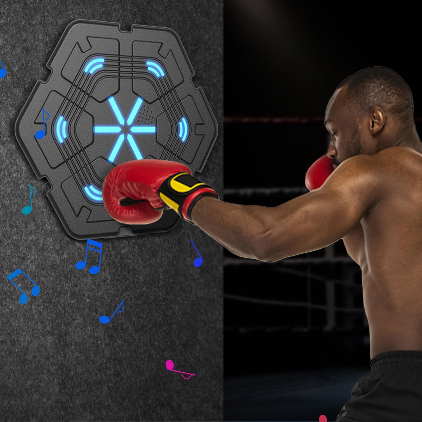 Generico Macchina per Boxe Musicale Allenamento | Macchina Da Pugilato Elettronica Allenamento Domestico Fitness Familiare con Musica